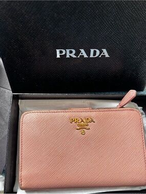 Prada Pink Saffiano Leather Bifold Wallet